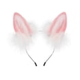 thumbnail image 4 of Diadema con orejas de zorro, decoración para fotos, accesorios de cosplay para juegos de rol, Halloween y actuaciones. Blanco Rosa, 4 of 9