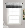 thumbnail image 3 of Black Gray Kitchen Valances for Windows Farmhouse Linen Window Valance Curtain for Living Room Window Treatment Ombre Modern Oil Painting Aesthetics Abstract Art Valance Rod Pocket, 42 x 18 Inch, 3 of 6
