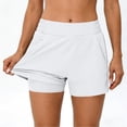 thumbnail image 5 of Only Moment Women's Summer Sweat Shorts Polyester,Spandex Summer Workout Casual Lounge Shorts Maternity Shorts White,S, 5 of 8