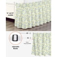 thumbnail image 3 of Yellow Spring Floral Wrap Around Bed Skirts for King Bed 18" Drop,Bed Skirt with Adjustable Elastic Belt Dust Ruffle Bed Valance for Bedroom Hotel Flowers Leaves Pastoral Botanical Bed Frame Cover, 3 of 7