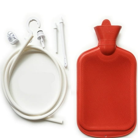 Women Men Enema System Kit with Rubber Hot Water Bottle Douche Bag (The Best Hot Water Bottle)