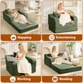 thumbnail image 3 of Akaber Futon Sofa Bed, 40" W Corduroy Sleeper Sofa Couch, Single Small Space Sofa Couch with Pillow, 3 of 9