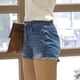 thumbnail image 4 of 2023 pantalones cortos de mujer verano Casual moda Vintage cintura alta elástica ajustado nuevo rasgado pantalones cortos de mezclilla para mujer, 4 of 4