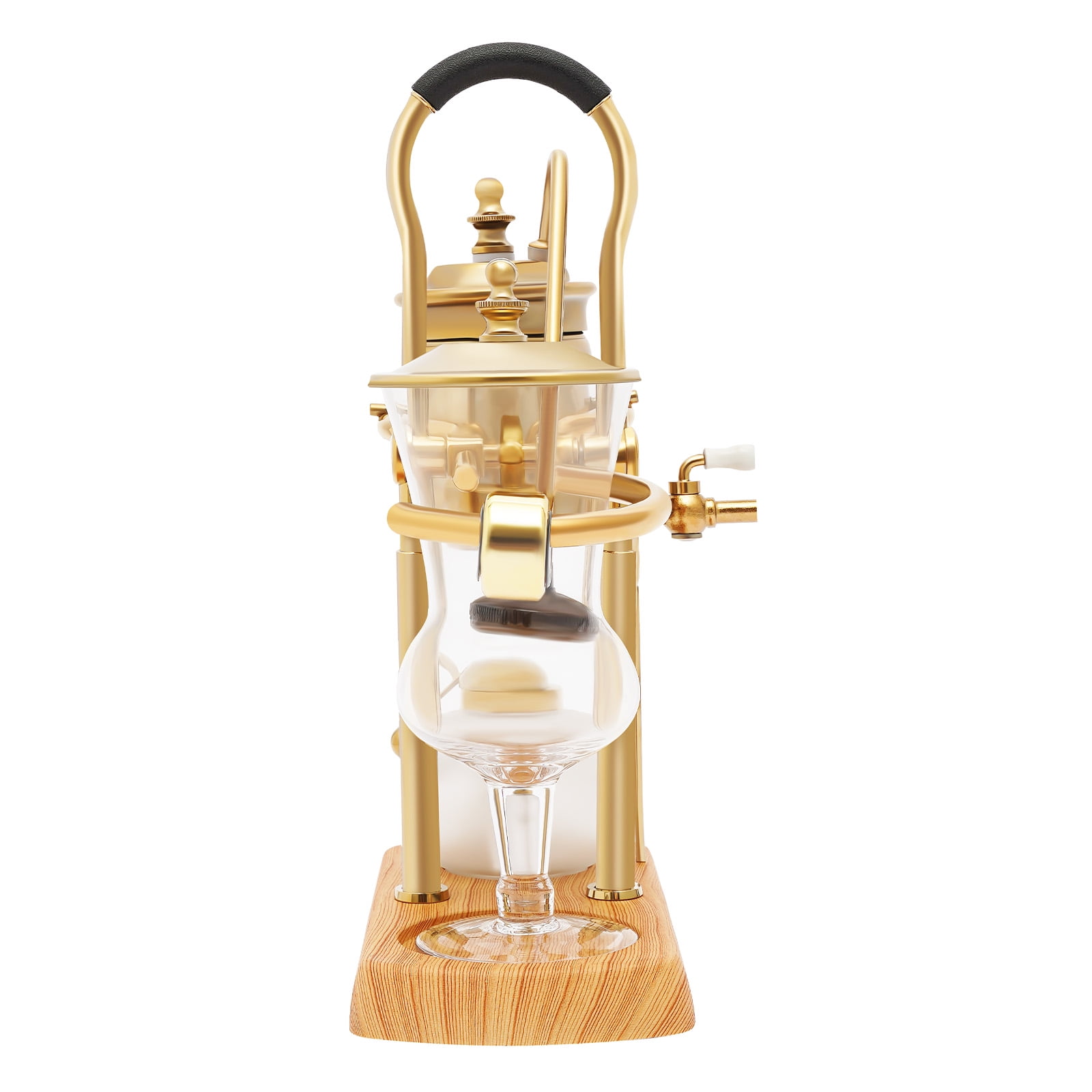 ChicHomey Golden Siphon Coffee Maker, Retro Balance Siphon Coffee Maker,Gravity Brewing,Free-Standing Mount Type,For kitchens, coffee shops