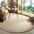 thumbnail image 1 of Safavieh Cape Cod Collection CAP207B Handmade Braided Jute Area Rug, 4' x 4' Round, Ivory / Light Beige, 1 of 2