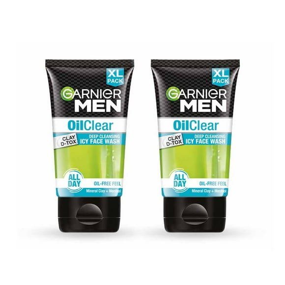 Garnier Men OilClear Clay D-Tox Face Wash ,150gm Each (Pack of 2)