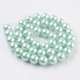 thumbnail image 2 of Eco-Friendly Dyed Glass Pearl Round Beads Strands Grade A Cotton Cord Threaded Pale Turquoise 10mm Hole: 0.7~1.1mm about 42pcs/strand 15 inch, 2 of 3