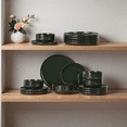 thumbnail image 2 of Onader Dinnerware Sets for 4, 12 Pieces Reactive Glaze Plates and Bowls Sets, Elegant Dishes with Rustic Terracotta Base - Green, 2 of 7