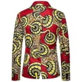 thumbnail image 2 of Blazer informal de un botón con patrón estampado retro nacional con bloques de color - 3XL Kuyhfg Bienvenido a Kuyhfg, 2 of 4