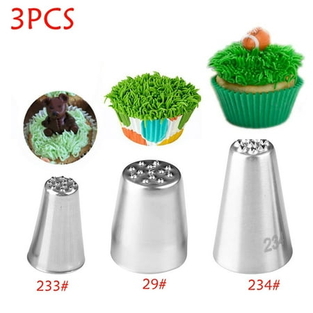 

1PC Grass Cream Icing Nozzle Stainless Steel Piping Pastry Decorating Cupcake Head Nozzle Converter Rose Petals DIY Baking Tool