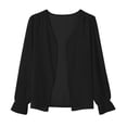 thumbnail image 4 of Lnmiateer Women Open Front Chiffon Cardigan Long Sleeve Elastic Cuffs Side Pockets Loose Flowy Casual Jacket Autumn Winter Office Indoor Layering Outerwear, 4 of 6