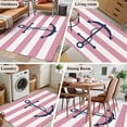 thumbnail image 6 of Pink Stripes Washable Area Rugs 3'x5', Anchor Nautical Low Pile Throw Living Room Rug Non-Slip Sturdy Edge Binding Carpet for Indoor Entryway Bedside Kitchen, 6 of 9