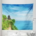 thumbnail image 1 of Balinese Tapestry, Uluwatu Building Bali Indonesia Seacoast Cliff Horizon Summer Seascape Nature, Fabric Wall Hanging Decor for Bedroom Living Room Dorm, 5 Sizes, Green and Blue, by Ambesonne, 1 of 1