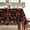 thumbnail image 3 of Mexico Tablecloth 60x84 Inch Rectangular, Halloween Cinco De Mayo Fiesta Design Black Stripes Washable Seasonal Table Cover for Party Picnic Dinner Decor, 3 of 6