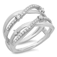 thumbnail image 1 of Dazzlingrock Collection 0.40 Carat (ctw) 10K Round Diamond Ladies Wedding Band Enhancer Guard Double Ring, White Gold, Size 7, 1 of 1
