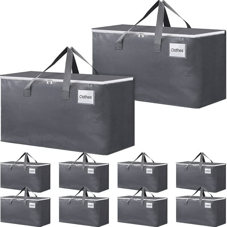 

Large Moving Boxes with Zippers & Handles Moving Supplies with lids Heavy Duty Totes for Storage Bags for Space Saving Fold Flat Moving and Storing 93L 10 Pack