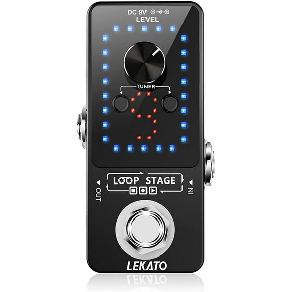 LEKATO Guitar Effect Pedal Guitar Looper Pedal Tuner Function Loop Station Loops 9 Loops 40 minutes Record Time with USB Cable for Electric Guitar Bass
