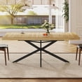 thumbnail image 2 of Blotout 59.1"-78.7" Extendable Dining Table for 6-8，Modern Kitchen Table with Hidden Storage,Metal Support Legs, Stable Structure, 2 of 7