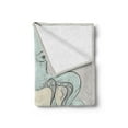 thumbnail image 2 of Sea Monster Soft Flannel Fleece Throw Blanket, Hand Drawn Messy Illustration of an Octopus Holding Sign, Cozy Plush for Indoor and Outdoor Use, 50" x 70", Pale Cadet Blue Eggshell, by Ambesonne, 2 of 5