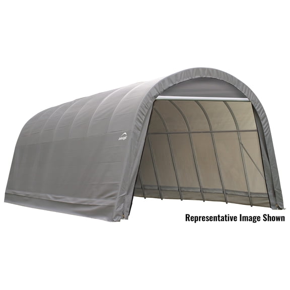 ShelterLogic ShelterCoat 15 x 20 x 12 ft Grey Wind And Snow Rated Garage Round