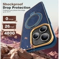 thumbnail image 5 of for iPhone 14 Pro Max Case with Magnetic Invisible Ring Stand Compatible with Mag-Safe Leather Business Shockproof Military Grade Protection Classic Luxury Phone Cases for Women Men,Blue, 5 of 14