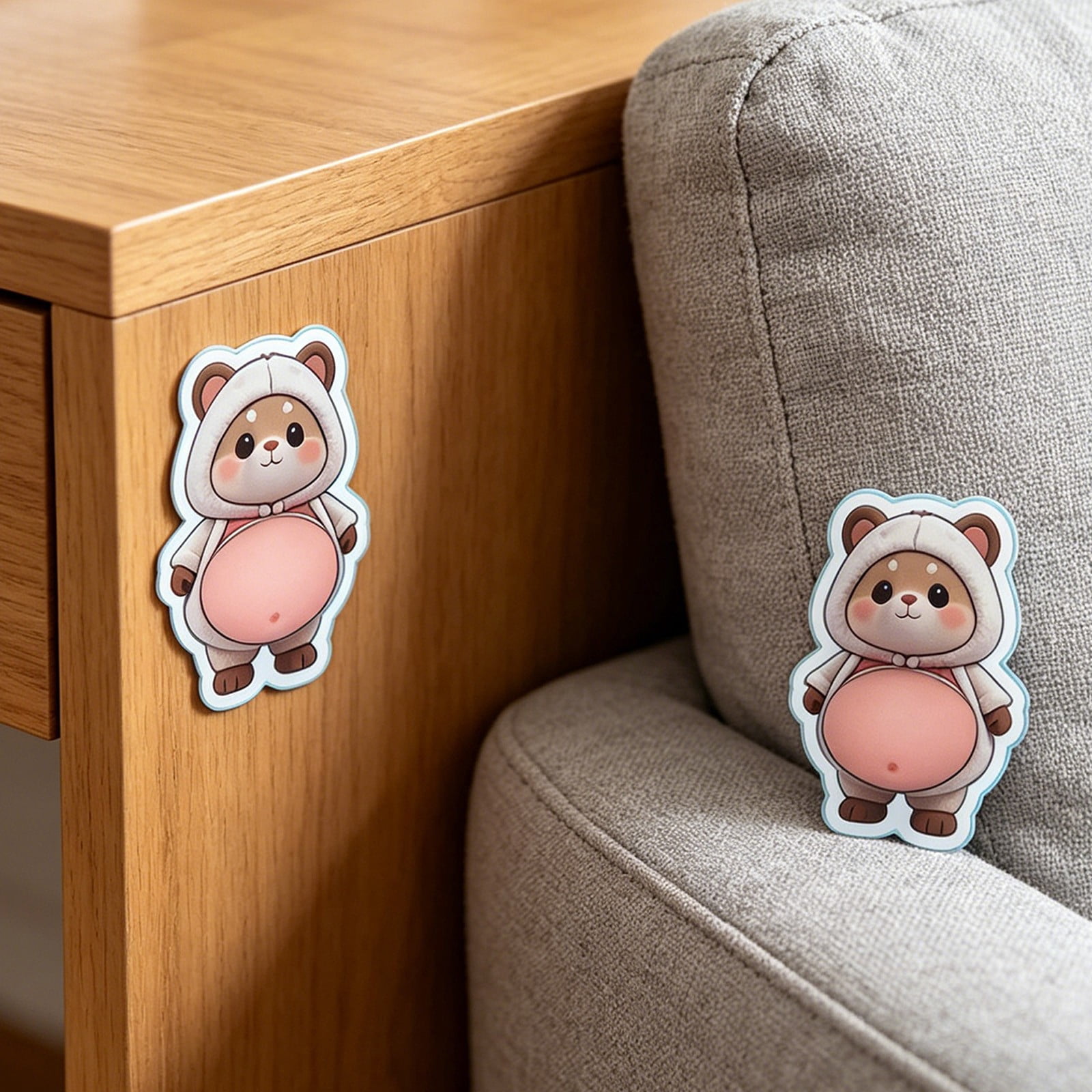 20 Pcs 3D Shiba Inu Dog Belly Stickers, Super Soft Silicone Anti-Collision Stickers, Cute Dog Belly Sticker as Car Door Protector, Table Edge Protector & Cute Decor Sticker for Home and Car