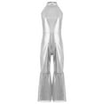 thumbnail image 3 of iiniim Kids Girls Disco Outfit 70s 80s Prom Sparkle Flare Jumpsuit Rave Party Full Bodysuit Silver 14, 3 of 7