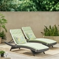 thumbnail image 2 of Savana Outdoor Wicker Lounge with Water Resistant Cushion, Set of 2, Grey/ Green and White Stripe, 2 of 14