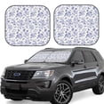 thumbnail image 2 of Uemuo Floral Butterfly Printed 2 PCS Car Windshield Sun Shade, Auto Sun Heat and UV Rays Blocker, Foldable Automotive Front Window Sunshade Protector, 2 of 7