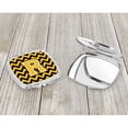 thumbnail image 3 of Letter R Chevron Black and Gold Compact Mirror, 3 of 4