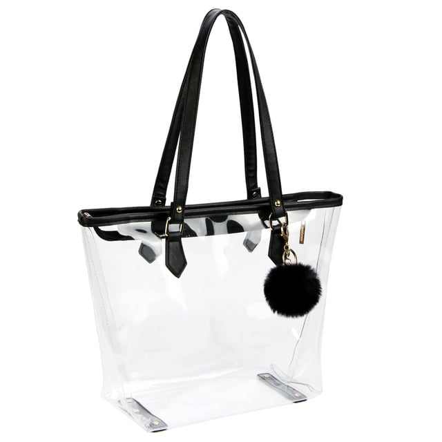 Bolso de hombro MICOM, bolso grande transparente negro transparente