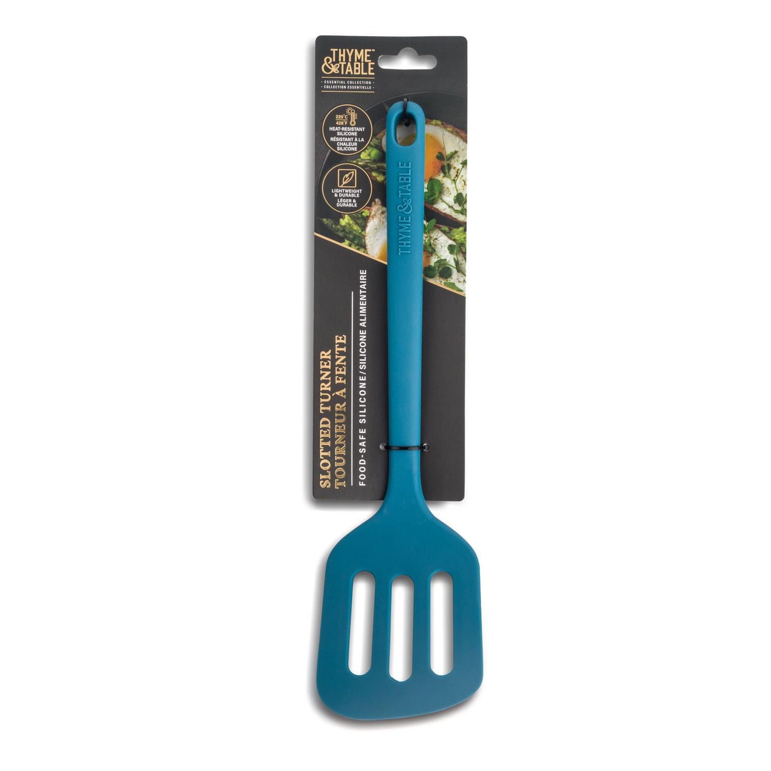 Thyme & Table Silicone Slotted Turner, Blue