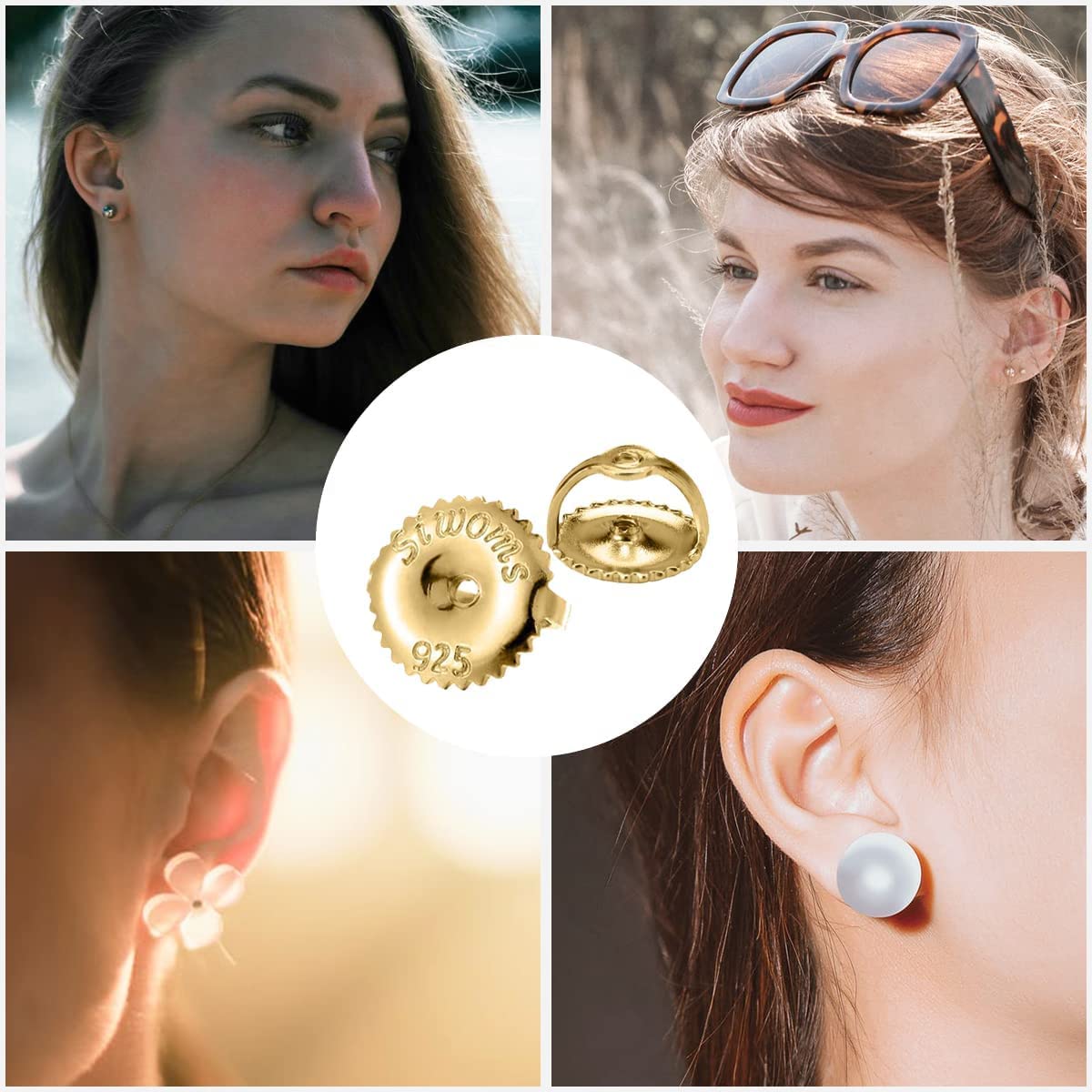 14k Solid Gold Screw Back Earring Replacement – Threaded, Single Piece, NWGEMS