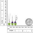 thumbnail image 2 of Gem Stone King 925 Sterling Silver Green Peridot and Purple Amethyst Pendant Earrings Set for Women (3.53 Cttw, Gemstone August Birthstone, with 18 inch Chain), 2 of 4