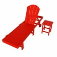 thumbnail image 2 of 2 Piece Laguna Adirondack Poly Reclining Chaise Lounge With Wheels, Red, 2 of 3