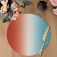 thumbnail image 3 of Red Light Blue Ombre Round 13 Inch Placemats Set of 4, Abstract Modern Art Aesthetics HeatResistant Non Slip Place Mats for Dining Table, Wipeable Braided Kitchen Table Mats for Housewarming, 3 of 9