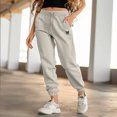 thumbnail image 5 of Dalix Butterfly Embroidered Fleece Jogger Cuff Sweatpant Sweats Soft Warm Cute Womens in Bone S Small, 5 of 5