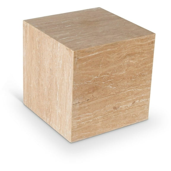 Meridian Furniture Bolzano Beige Travertine End Table
