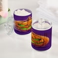 thumbnail image 5 of 4 Pack Halloween Evil Pumpkin Qtip Holder Dispenser Clear Plastic Storage Apothecary Jars for Cotton Swabs Balls Pads Floss, 5 of 7