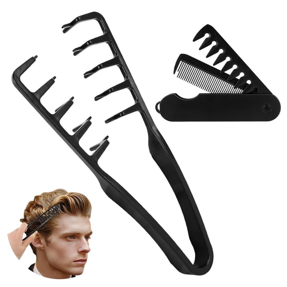 2Pcs Texture Comb, Volume Texturizing Comb for Men And Women, Volumizing Textured Styling Combs for Roots, Nowavibe Magic Wide Tooth Combs for Curly Hair, Peine Texturizador Para Hombr
