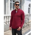 thumbnail image 5 of COOFANDY Men's Sweater Quarter Zip Pullover Casual Knit Cotton Long Sleeve Mock Neck Sweaters for Casual Outings Daily Work Business, 5 of 9