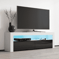 thumbnail image 2 of Milano Classic TV Stand with LED Lights, Fits up to 70" TVs, White/Black, 2 of 4