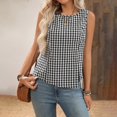 thumbnail image 4 of Tank Tops For Women Black Womens Tops Fashion Sleeveless Plaid Neck Cropped Summer Womens Tank Tops, 4 of 5