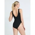 thumbnail image 4 of Reebok Women's Swim Rib Knit Square Neck One Piece Swimsuit with Scoop Back and UPF 50+, Sizes XS-XXL, 4 of 4
