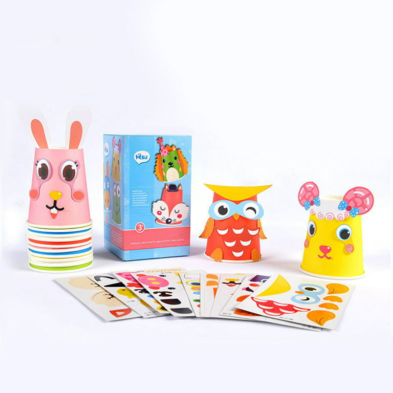  AluAbi Crafts for Kids Ages 4-8, 16 Pack Make Your Own DIY  Animal Paper Cups, Fun Art Supplies for Boy Girl Age 3 4 5 6 7 8, Art  Projects Crafts