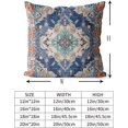 thumbnail image 3 of Boho Throw Pillow Covers 16x16 inch Set of 2 Monaco Rug Persian Carpet Double Sided Pattern Cotton Soft Pillow Case Cushion Cover Pillowcase for Couch Sofa Bed Decorative (Blue), 3 of 6