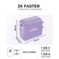 thumbnail image 6 of Liquipel Powertek Pastel Type-C Fast Charging Wall Charger 20W PD USB-C for iPhone, iPad, iWatch, Galaxy, Tablet, 6 of 8