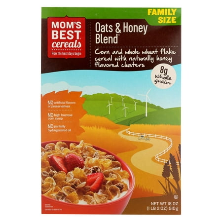 Mom's Best Naturals Oats and Honey Blend - Case of 14 - 18 (Best Honey Brand In Australia)