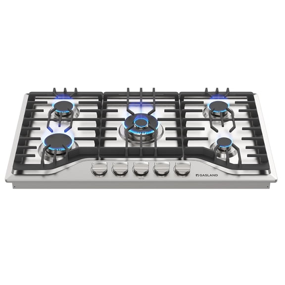 Gasland 36" 5 Burners Gas Stove Top, NG/LPG Convertible Built-in Gas Cooktop, Stainless Steel