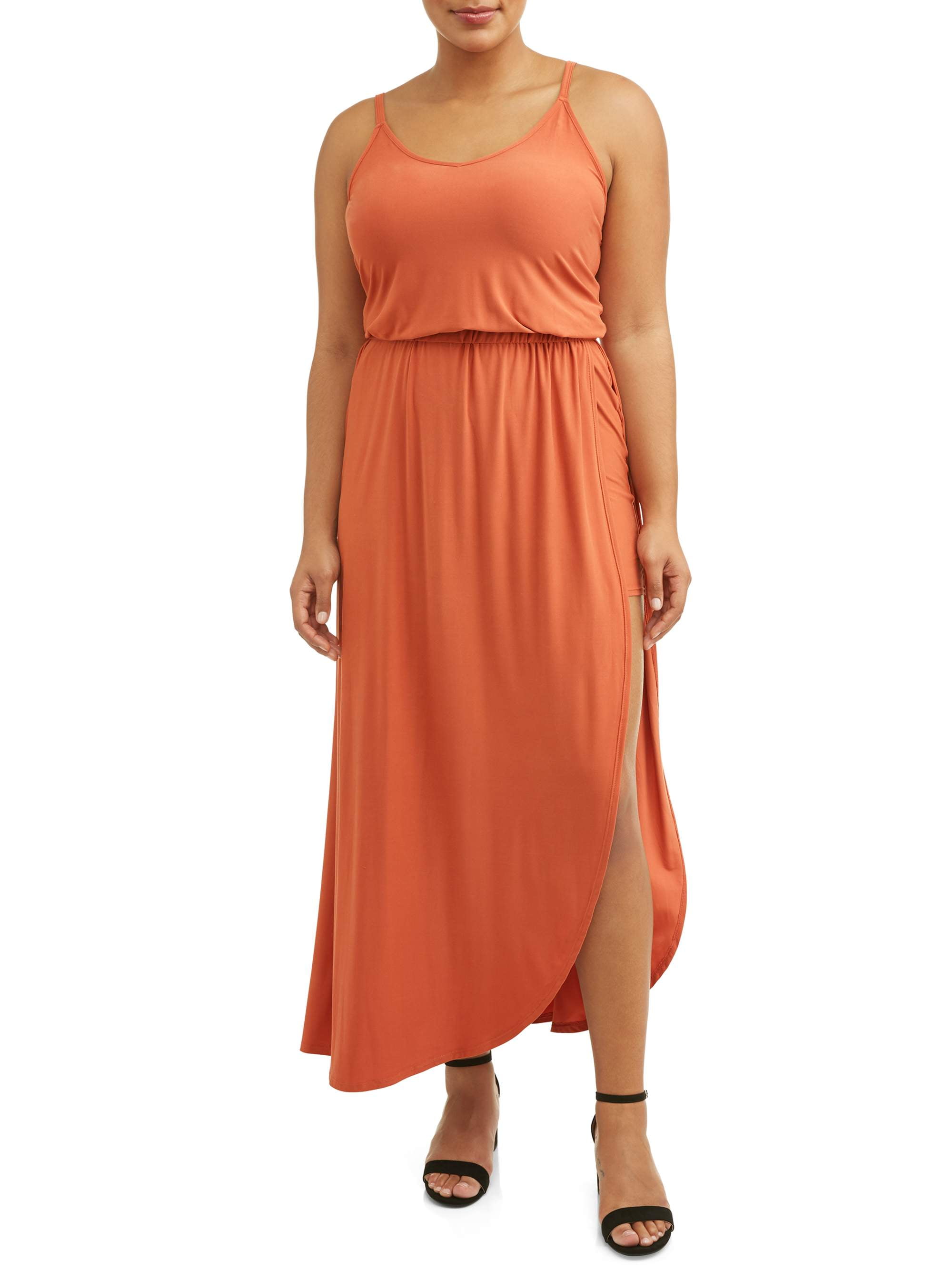 Eye Candy Eye Candy Juniors' Plus Size Side Slit Solid Dress with